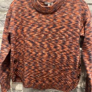 Madewell Orange and Blue Knit Sweater